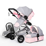 3 in 1 Multifunctional luxury Baby Stroller & Carseat. Portable High Landscape 4 Wheel Folding Carriage