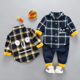 Baby Boys 2Pc Thick Velvety Flannel Shirt and Jeans Combo.