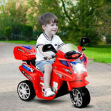 Kids 1.86 MPH 3 Wheel Battery Powered Ride On Motorcycle