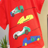 Kids 2Pc Summer Set, Cartoon Cars T-Shirt & Cargo Shorts