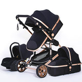 3 in 1 Multifunctional luxury Baby Stroller & Carseat. Portable High Landscape 4 Wheel Folding Carriage