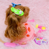 Kids Fashion Pretend Makeup & Styling Doll Head With Lights, Hair Dryer and Accessories.