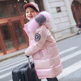 Stylish Waterproof Winter Down Coat For Girls, With Hooded Parka