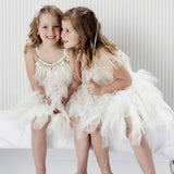 Girls Elegant Fashion Tulle & Tassels Party Dress