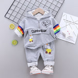 New In Fashion, 2Pc Baby Dinosaur Cotton Sports Sweaters & Pants Sets, For Both Boys and Girls