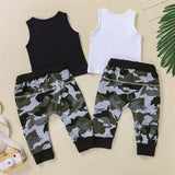 Baby Boy 2Pc Fashion Tank Top & Camouflage Pants Set.