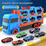 Kids Large Mega Hauler, Three-layer Alloy Folding Track Truck and Cars