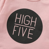 Baby Boy/Girl 2Pc "High Five" Print Pullover Sweater and Pants Set