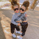 2pc Toddler Girls Fashion Long Sleeve, Cut Out Top & Pant Set