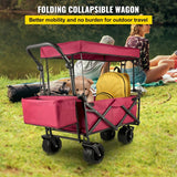 Collapsible/Foldable Wagon With Removable Canopy, 601D Oxford Cloth, and Oversized Wheels