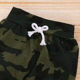 Newborn Baby, "Mama's Boy" 3Pc Short Sleeve Bodysuit, Camouflage Pants & Hat Set.