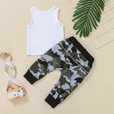 Baby Boy 2Pc Fashion Tank Top & Camouflage Pants Set.