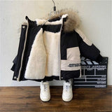 Boys Trendy Thick and Warm Fleece Lined Winter Coat With Fur Hood