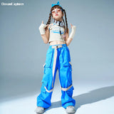 Girls Urban Hip Hop Style 3Pc Crop Tops and  Baggy Cargo Pants. (Each Item Is Also Available Separately)