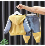 Kids Trendy & Stylish 2Pc Plush Hooded Sweater and Pant Set