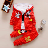 Boys Cute 3Pc Mickey Hooded Sweater, shirt & Pants Set