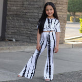 Girls 2pc Tie Dye Shirt & Wide Leg Pant Set