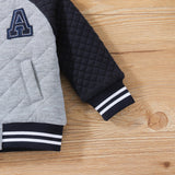 2pc Baby Boys Letter Patch Raglan Sleeve Cotton Jacket and Trousers Set for BaBy Clothes