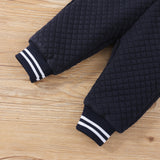 2pc Baby Boys Letter Patch Raglan Sleeve Cotton Jacket and Trousers Set for BaBy Clothes