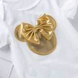 Baby Girl 4Pc Cotton Tops, Skirt-Shorts, Shoes & Headdress Sets. (0~18M)