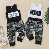 Baby Boy 2Pc Fashion Tank Top & Camouflage Pants Set.