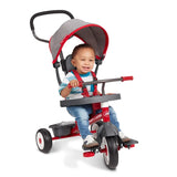 Radio Flyer 4-in-1 Stroll 'N Trike Convertible Tricycle with Activity Tray & Storage Bin. Gray/Pink or Red/Gray