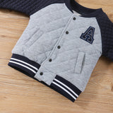 2pc Baby Boys Letter Patch Raglan Sleeve Cotton Jacket and Trousers Set for BaBy Clothes