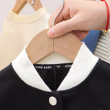 Baby Girls Sporty Letterman Cardigan Jacket and Pleated Skirt Set