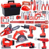 Kids Pretend Engineer Simulation Repair Toolbox With Electric Drill, Screwdrivers, and Many Other Cool Tools.