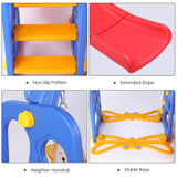 4 In 1 Toddler Slide Swing Set with Basketball Hoop