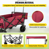 Collapsible/Foldable Wagon With Removable Canopy, 601D Oxford Cloth, and Oversized Wheels