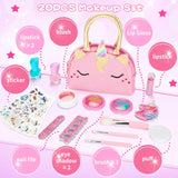 Q-DRAGON Makeup Kit for Little Girls with Unicorn Make up & Stickers