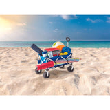 Mainstays Folding All-Terrain Wide-Track Wheeled Beach Wagon, Blue