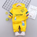 New In Fashion, 2Pc Baby Dinosaur Cotton Sports Sweaters & Pants Sets, For Both Boys and Girls