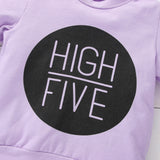 Baby Boy/Girl 2Pc "High Five" Print Pullover Sweater and Pants Set