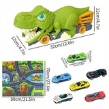 Kids Montessori Dinosaur Fun Car Carrier Truck With Mini Cars & Racing Track. (Some Items available separately)