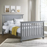 Baby 4-in-1 Convertible Crib, Graphite Gray, Wooden Crib or in a Weathered White finish