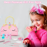 Q-DRAGON Makeup Kit for Little Girls with Unicorn Make up & Stickers