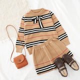 Girls Warm & Stylish 2Pc Knitted Sweaters and Pleaded Skirts Sets (Various Styles Available)