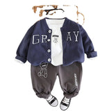 Kids 3Pc, Long Sleeve Shirt, Sweater and Pant Set.