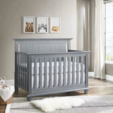Baby 4-in-1 Convertible Crib, Graphite Gray, Wooden Crib or in a Weathered White finish