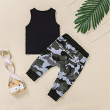 Baby Boy 2Pc Fashion Tank Top & Camouflage Pants Set.