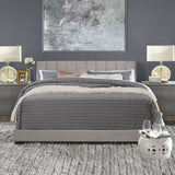 Reece Bed Frame With Channel Stitched Upholstered Headboard. Full, Queen & King Size.