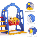 4 In 1 Toddler Slide Swing Set with Basketball Hoop