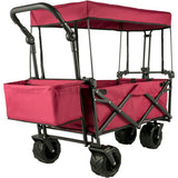 Collapsible/Foldable Wagon With Removable Canopy, 601D Oxford Cloth, and Oversized Wheels