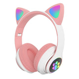 Noise Cancelling Wireless Headphones with RGB Led Light, Foldable Soft Memory Earmuffs, Bluetooth 5.0