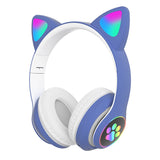 Noise Cancelling Wireless Headphones with RGB Led Light, Foldable Soft Memory Earmuffs, Bluetooth 5.0