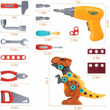 Take Apart Dinosaur Toys for Kids Toys Toolbox Construction Building  with Electric Drill, Dinosaur Toys Christmas Birthday Gifts Boys Girls