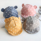 Cute Polka Dot Baby Cap With Ears For Both Girls & Boys