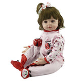 24" Beautiful Reborn Baby Girl Doll In Cute Ladybug Pajamas